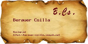 Berauer Csilla névjegykártya
